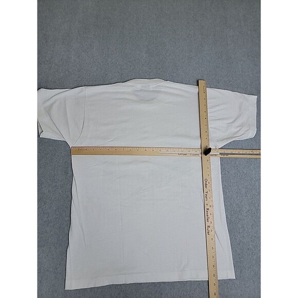 Vintage James Dean Shirt Mens L Screen Stars White Car Rod Run Back In Time 80s - Picture 9 of 15